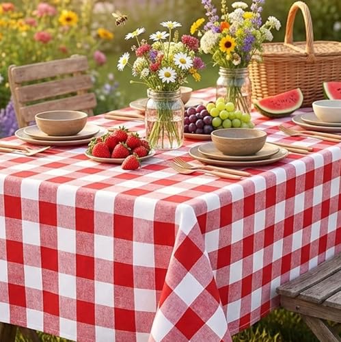 B-COOL Buffalo Plaid Table Cloth Fabrics - Checkered Tablecloth Spring
