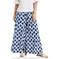 Amazon Brand – Myx Women’s Loose Palazzo (PAG 207_Indigo/White_L)