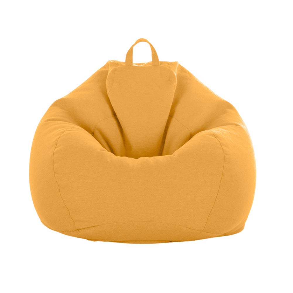 Copertura Per Poltrona A Sacco In Lino - Fodera Bean Bag XXL (120x120cm) Senza Riempitivo, Marrone