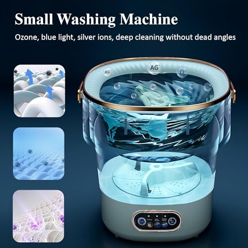 image for NIXOD Portable Washing Machine,Mini Washer 15L Upgraded With Spin Bask