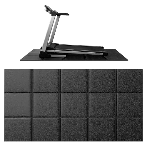 Comeyly Treadmill Mat for Carpet &Hardwood Floors, 79" × 39.4" 0.25" Thick High Density, Non-Slip Fitness Equipment Mat, Mat for Under Treadmills, Elliptical, Exercise Bikes, Stationary Cycles