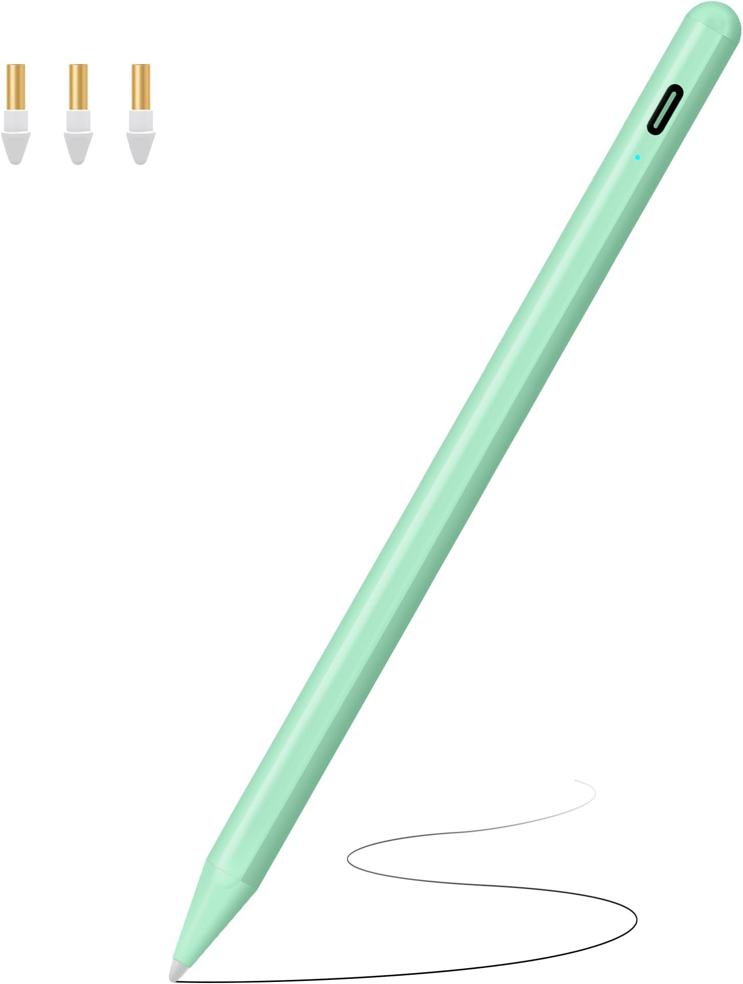 Stylus Pen for iPad(2018-2022) with 3 Led Indicators, Palm Rejection Tilt Sensitive Active Pencil for iPad Air 5th/4th/3rd, 10th/9th/8th/7th/6th, Pro 11/12.9inch, Mini 6/5