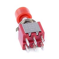 Vista 5 de 6Pcs AC 2A 250V/5A 120V 6mm 6 Pins Momentary Push Button Switch DPDT NO NC (Pack of 6) CYT1105