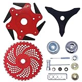 FFshiye 22.9 cm x 36 歯超硬チップブレード&スチールトリマーヘッド 6 スチール 65Mn カミソリ トリマー ヘッド & 25.4 cm x 3 歯炭素鋼ブラシカッターブレード 2つの異なるアダプターキット付き