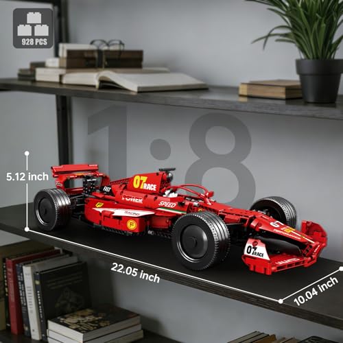 Image of Reobrix F1 Car Model Building Sets, 1:8 Scale Race Car Model Kit, Collectible Formula 1 Car for Display, Creative Gift Ideas for Adult F1 Racing Fans 14+