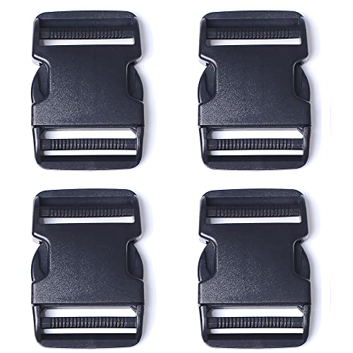 AXEN 4PCS Plastic Buckle, Dual Adjustable Side Quick Release Buckle for Bracelets Backpack Tactical Bag and Gear (40mm/1.5in)