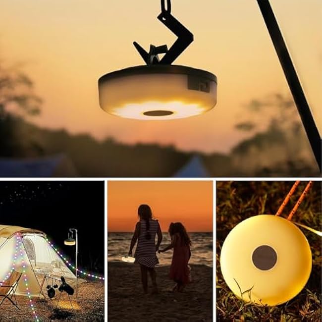 Camping Lights String, Outdoor String Light with 5 Lighting Modes, Quick 30s Recovery, Durable and Waterproof, USB Charging - Portable Camping Lights for Yard/Hiking (32.8ft)