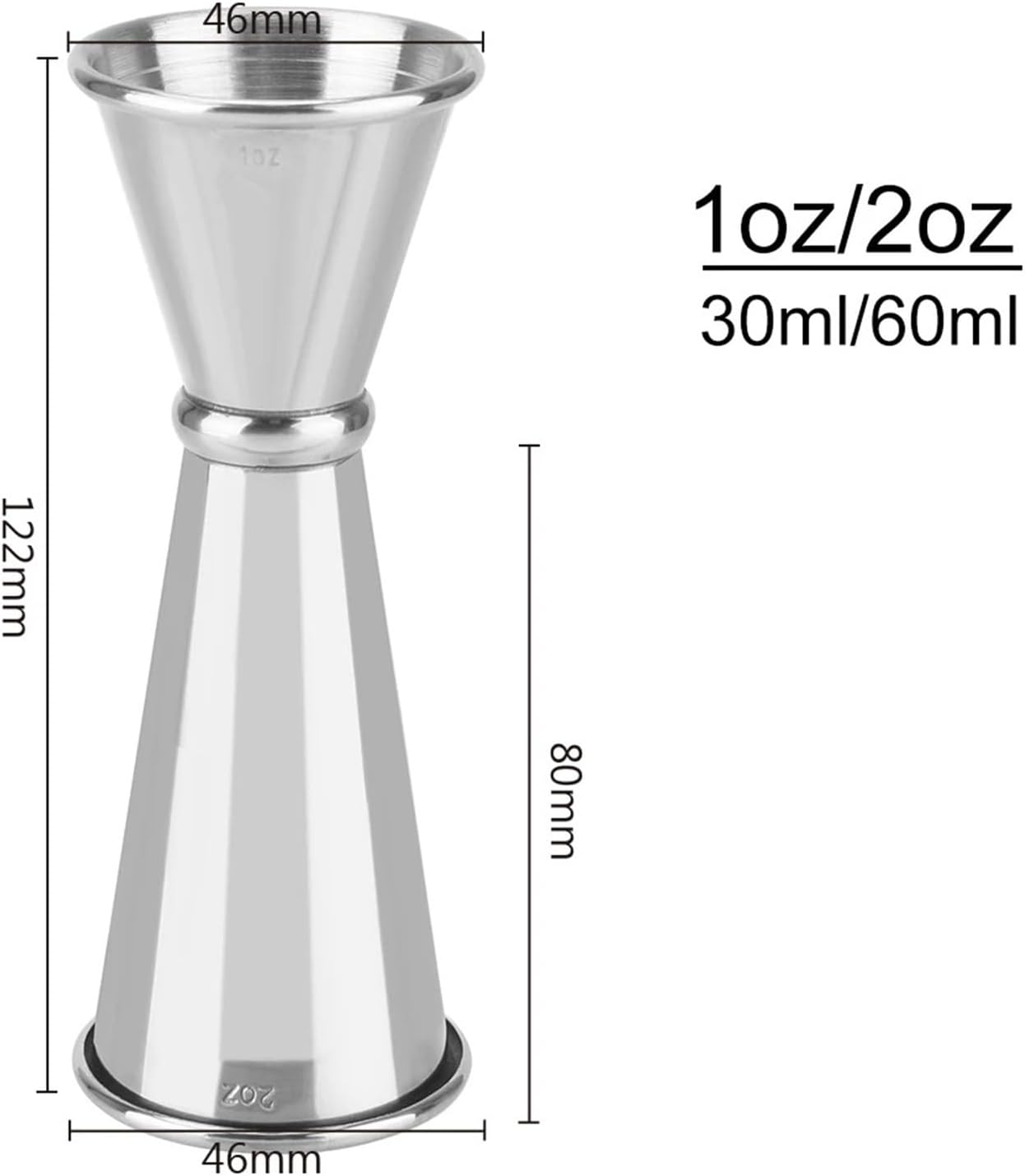 3pcs Cocktail Bar Jigger Tools Double Side Measuring Cup Measure Mug Stainless Steel