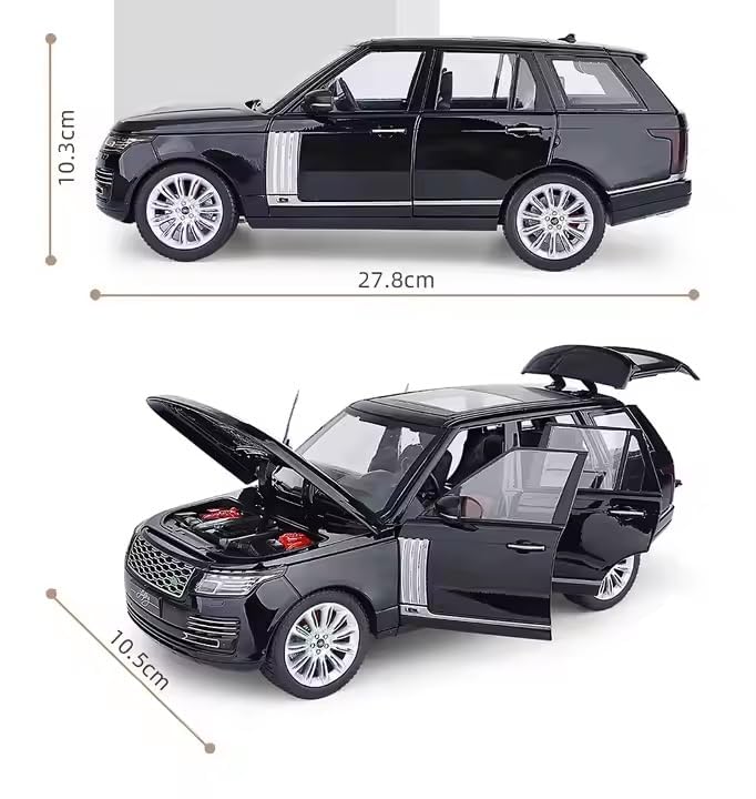 Image of Model Car Exclusive Alloy Metal Pull Back Die-cast Car Metal Pullback Toy car with Openable Doors & Light Music Best Gifts Toys Kids (1:18 Scale Range Rover SUV - White)