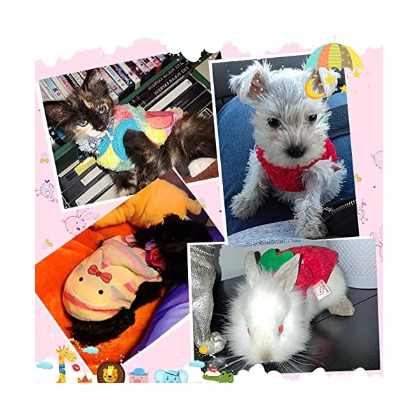 8 pieces warm pet shirts for dog rabbit cat puppy bunny clothes with caterpillar horse star pattern cute soft flannel pet sweater comfortable pet costume boy girl kitten puppy chihuahua animals (xxs) - image 5