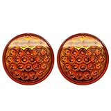 [ALL STAR TRUCK PARTS] 4' Round LED Recessed Amber Strobe Light, 24 LED DOT/SAE Approved & Marked,...