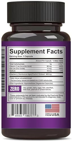 Miniatura 2 de Crown Elite - Baya de saúco orgánica prémium con vitamina C y zinc, suplemento de apoyo inmunológico 3 en 1, potentes antioxidantes, extracto de