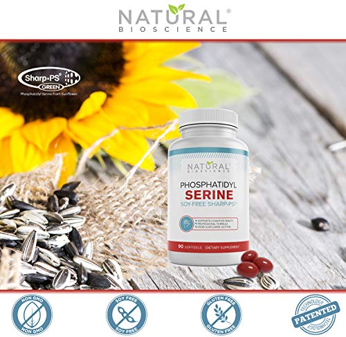 Soy Free Phosphatidylserine 100Mg - Phosphatidylserine Supplement From Sunflower Lecithin, Patented Sharp Ps100, Brain Health, Memory Aid, Cortisol Control, Mental Sharpness, Non Gmo, 90 Softgels #TOP3