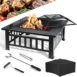 Reliable Security: Crafted with heat-resistant paint, this fire pit endures temperatures up to 500°C and delivers exceptional rustproofing, thermal resilience, and long-lasting durability. Built from robust materials with precision-finished steel con...