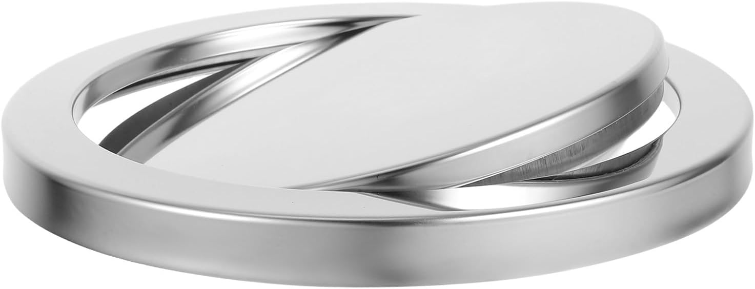 Stainless Steel round Trash Can Lid Replacement with Embedded Installation, Spacesaving Design for Kitchen and Office, Modern Sleek Cover for Garbage Bins and Wastebaskets