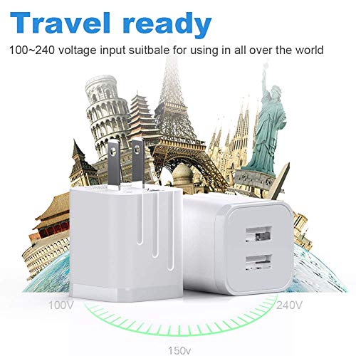 MBYY iPhone Charger MFi Certified Lightning Cable (4 Pack) 6FT Fast Charging Data Sync Transfer Cord    with 2 Port USB Plug Wall Charger Travel Adapter Compatible with iPhone 11 Pro Max Xs X XR 8 7 Plus