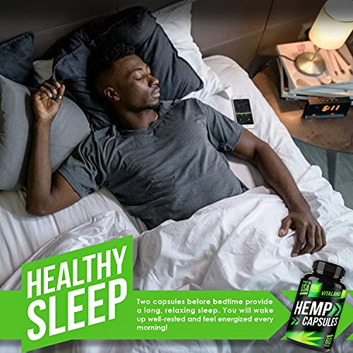Hemp Capsules - Premium Formula - Stress Relief, Immunity & Mood Support - Natural Ingredients - Provides Deep Sleep… - Image 7