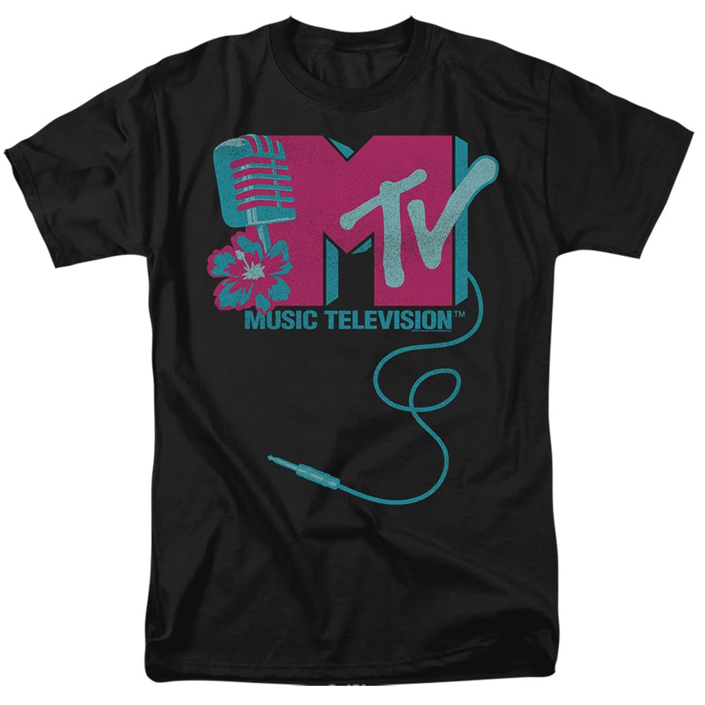 Popfunk Classic MTV Microphone Logo Unisex Adult T Shirt