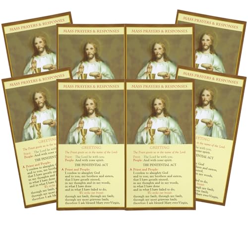 Cartes de messe catholique plastifiées lot de 8 guide de prière de poche