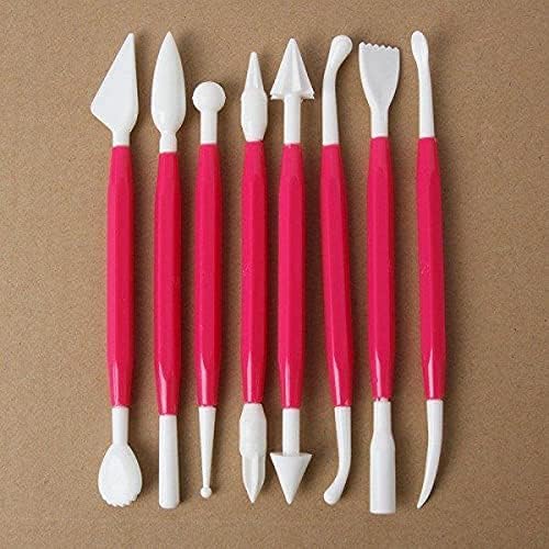 Rowaro Plastic Ceramic Pottery Tools Set of 8, Carving Double Heads Clay Modelling, Sculpting, Shaping, Fondant Cake Decorating, Polymer Tools for Art & Craft Supplies for Kids, Artist (Random Color)-image-8