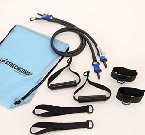Strechcordz Mini Modular Set ~ Green 8-24lbs ~ Swimmer's Exercise Kit for swimmer's pull, tricep extensions, rowing, overhead raises, proper hip rotation, stroke efficiency