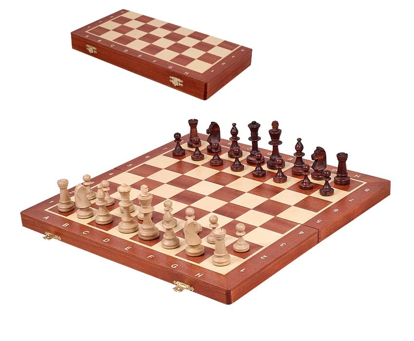 Jeu d'échecs pliable en bois Staunton pour jouer partout sans perdre de pièces