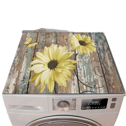 Washer and Dryer Covers for The Top Washing Machine Dust Cover Waterproof Oven Microwave Refrigerator Fridge Top Protector Mat Coffee Drain Pad Table Placemat For Washers,Laundry Room(Color 2,50x80cm)