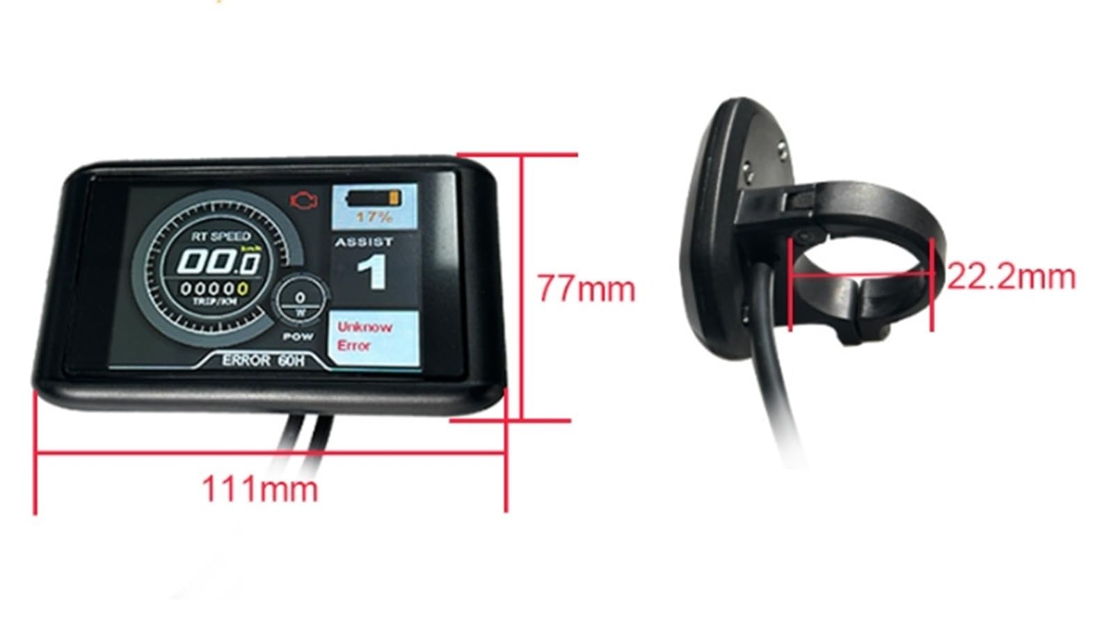Pantalla para Ebike, Panel De Bicicleta Eléctrica UKC1 con Pantalla LCD A Color