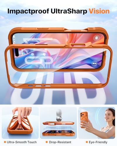 Diaclara Magnetic & Screen Protector for iPhone 17 Pro Max Case,Orange