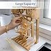 AKS B2C Bamboo Baby Bottle Drying Rack, Vertical Space Saving Kitchen Organizer, 9 Bottle Capacity, Countertop Storage Holder and Bottle Dryer with Draining Base (Comes with a Free Cleaning Brush)