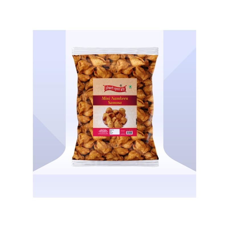 Image of OKHLI MUSAL BRAND Homemade Moong Dal Samosa | Baked Mung Dal Namkeen Snack||Chatpata Moong Dal Masala Samosa | Mini Samosa | Bachcho Ka Favourite Tasty Yummy Snack-850g*2Pack