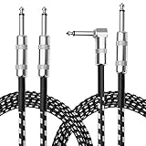 Guitar Cable 10ft, Lutiore 2 Pack Electric Instrument Cable Bass AMP Cord for Electric Guitar, Bass...