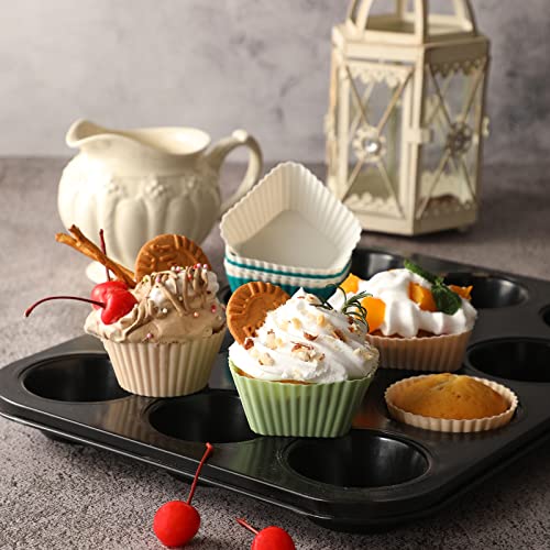 600 Pcs, Greaseproof Cupcake Liners, Standard Size Paper Baking Cups, Colorful Muffin Liner Cups For Baking, Food Grade & Non-Stick - Clear Straight Cylinder Package #TOP6