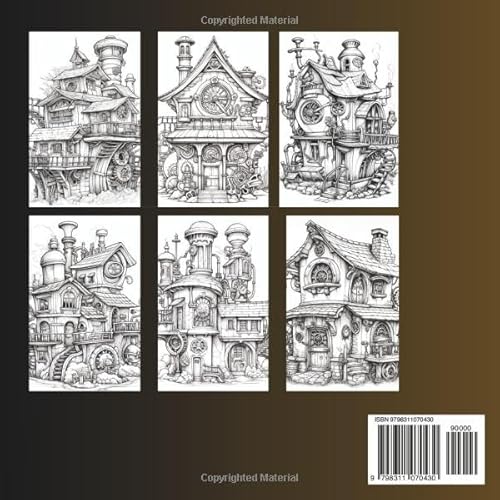 Steampunk Houses Coloring Book: Stress Relief and Relaxation For Kids and Adult steampunk buy now online