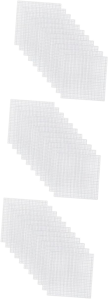 SHINEOFI 90pcs Square Mesh Plastic Canvas Sheets for Embroidery and Crafting Lightweight Pe Material for for Knitting Crochet and Cross