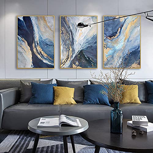 Affiche texture marbre bleu 50x70 cm pour salon scandinave
