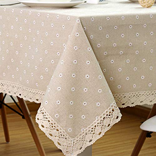 Nappe en lin et coton supérieure à fleurs pour table de réception - 2