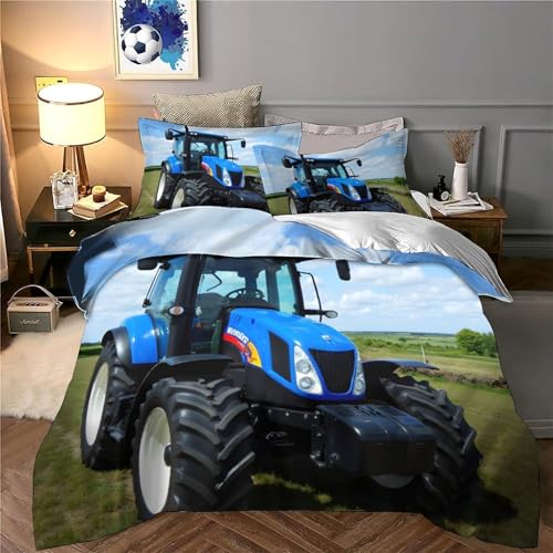 Parure de lit tracteur 140x200cm housse couette microfibre 3D - 6