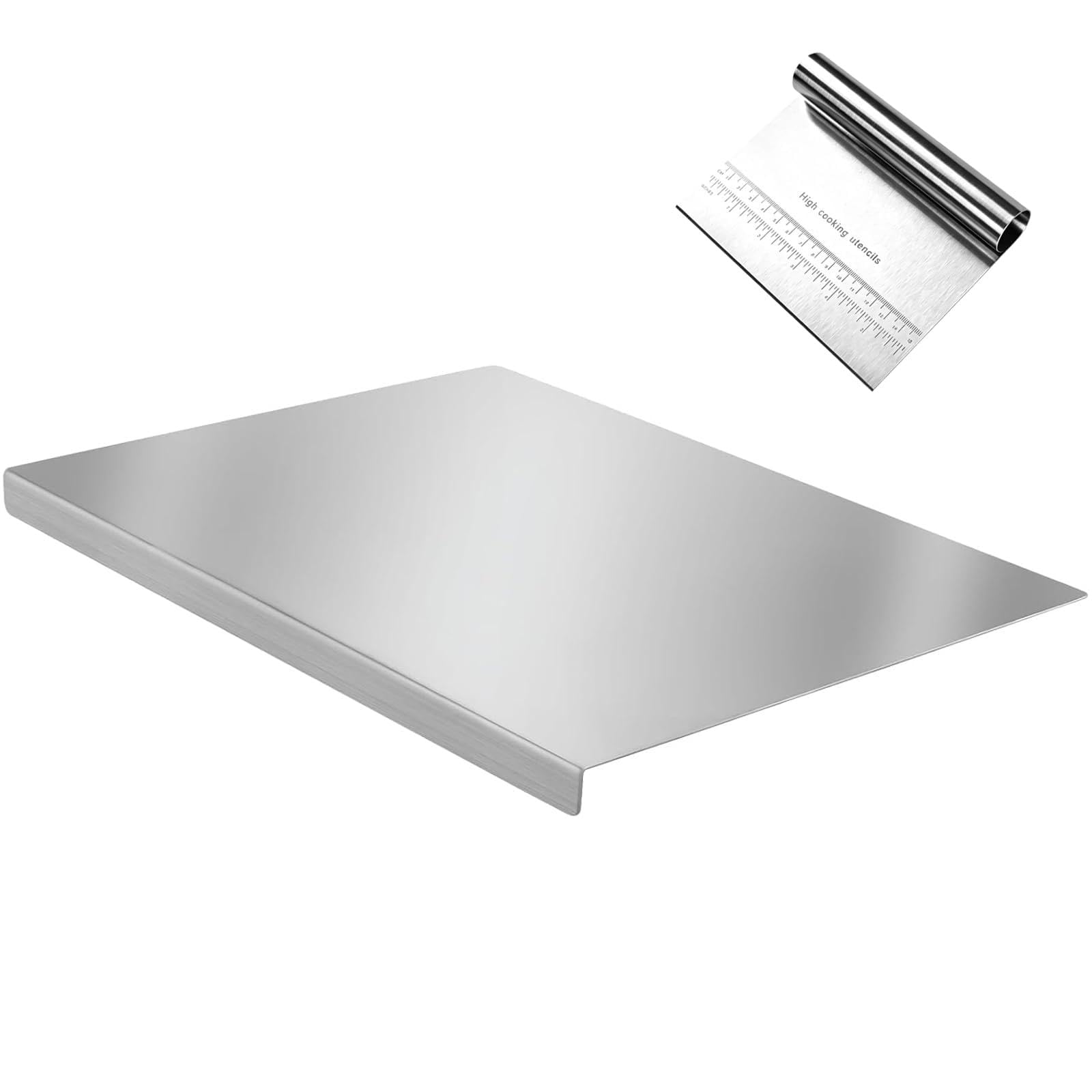 Planche en acier inoxydable durable de 50 x 40 cm avec tapis de protection