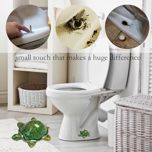 Image of ZUNON Toilet Bolt Caps, Decorative Toilet Bolt Covers, Ceramic Cute Frog Covers Toilet Bolts Bathroom Decor Easy Installation Set of 2 (2pcs Green Turtle)