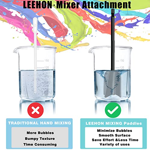Multiple Sizes Resin Mixer Paddles, Leehon 4 Pcs Inches Epoxy Mixer Attachment For Drill, Reusable Paint Stirrer Drill Attachment For Epoxy Molds, Paddle For Mixing Resin And Paint #TOP4