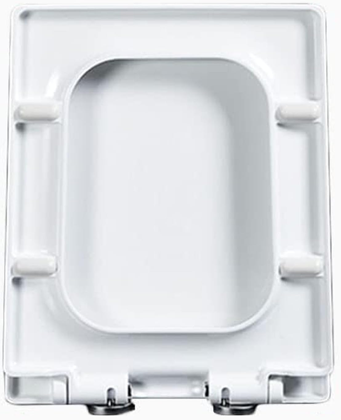 Soft Close Quick Release Toilet Seat - Adjustable Stainless Hinges, Thickened Pp Toilet Seats Cover for Easy Cleaning & Simple Top Fixing - White - Width 36.5Cm, Length 42-48Cm