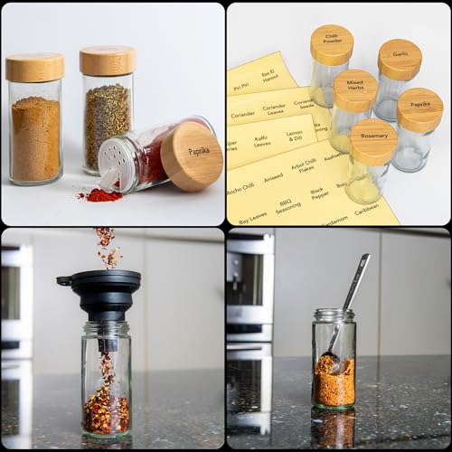 My Luxury Cuisine Rotating Spice Rack, Aesthetic Inside Cupboard or Free Standing Organiser with 16 Jars, Lids and Labels for Easy Sorting - Cosy Home Interiors My Luxury Cuisine Rotating Spice Rack, Aesthetic Inside Cupboard or Free Standing Organiser with 16 Jars, Lids and Labels for Easy Sorting - Image 4