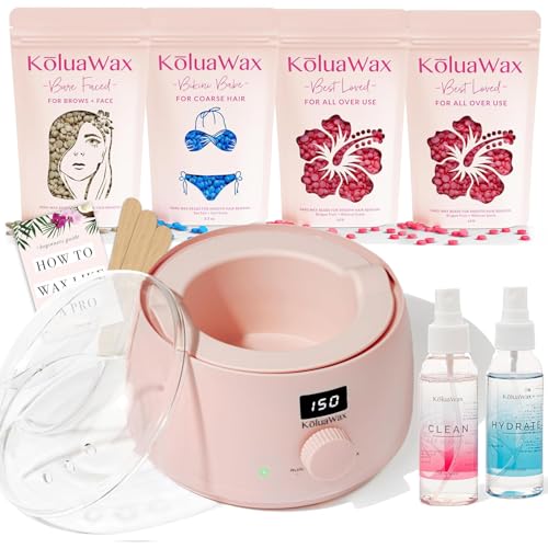 KoluaWax Premium Waxing Kit for Women – Beginner Friendly – Complete Wax Kit that includes 14oz of Wax Beads, Applicator, Pre and Post Care, Suitable for Sensitive Skin (Blush) KoluaWax Premium Waxing Kit for Women – Beginner Friendly – Complete Wax Kit that includes 14oz of Wax Beads, Applicator, Pre and Post Care, Suitable for Sensitive Skin (Blush)