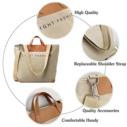 PORRASSO Women Shoulder Bag Casual Handbag Ladies Large Crossbody Bag Canvas4