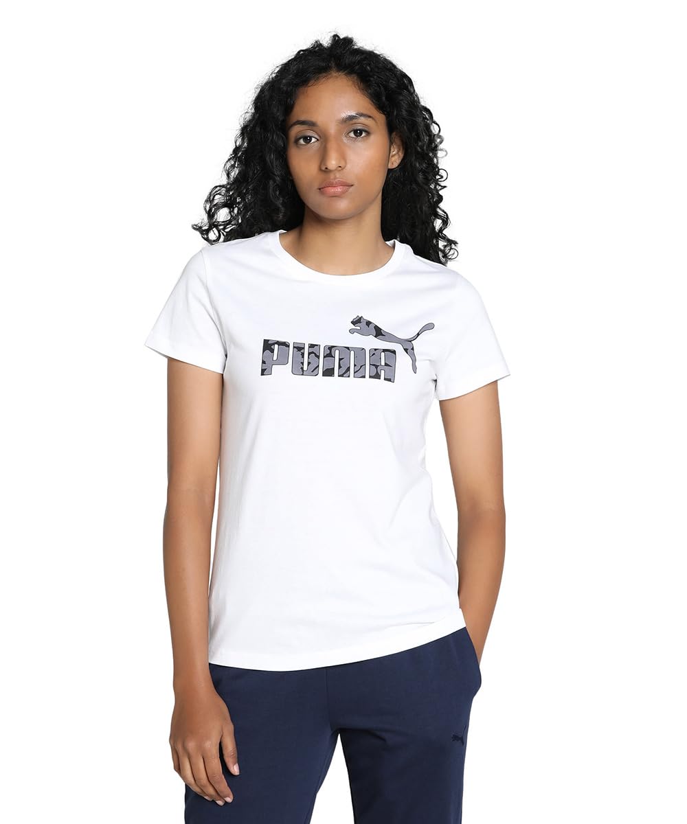 PUMA Unisex ESS Nature 2.0 Tee T-Shirts, PUMA White, M