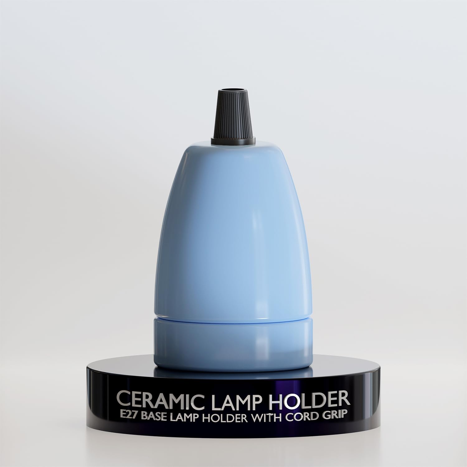 Vintage Blue Ceramic E27 Lamp Holder Porcelain Socket with Cord Grip Industrial Style Light Bulb Base for DIY Lighting Fixtures