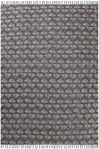 Tapis de couloir en coton tissé main au design géométrique chic