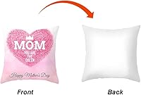 Vista 3 de Juego de 4 fundas de almohada para el Día de la Madre de 18 x 18 pulgadas, regalo para el Día de la Madre, diseño de corazón de flores, fundas