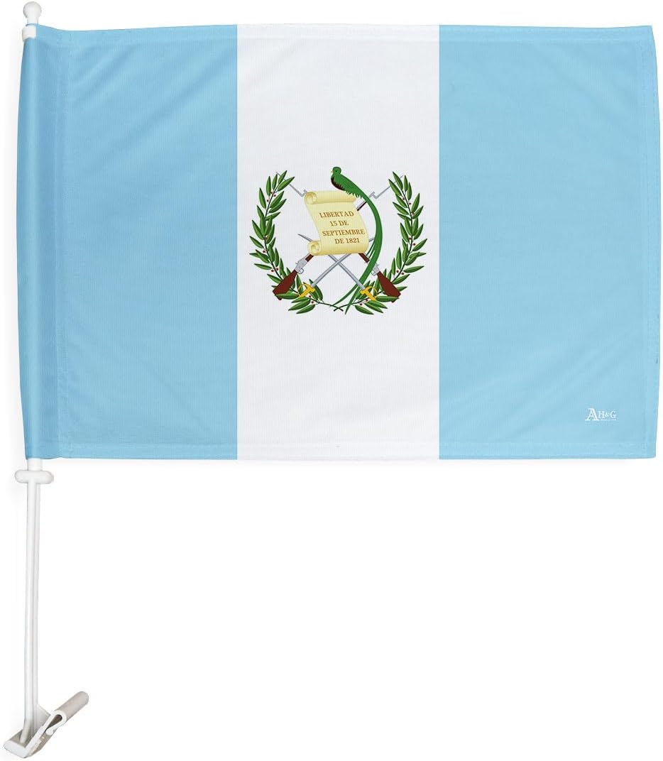 Team Guatemala Car Flag Bandera Para Carros De Guatemalan Decor For Window Clip Mount Auto Accessories Sport Fan Gifts League Olympics Party Supplies Patriotic Decorations Made in USA